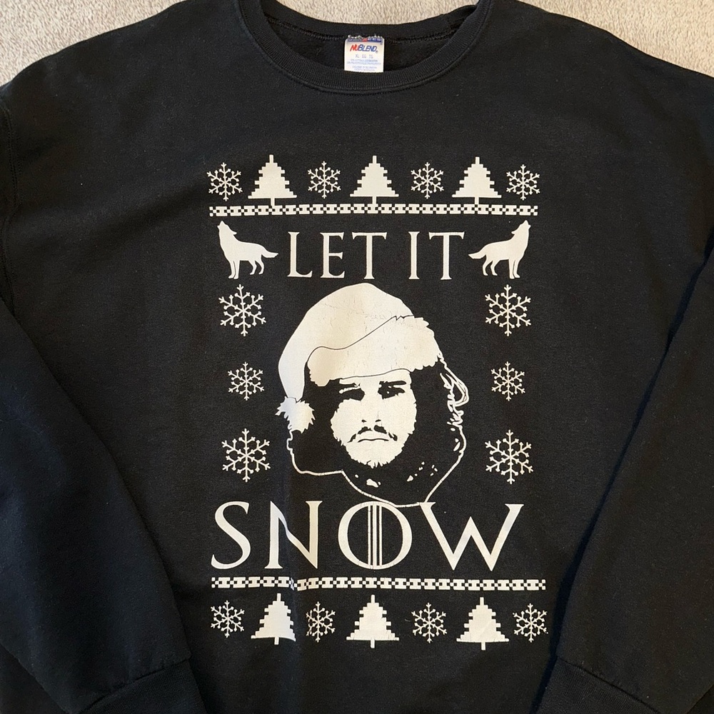 Game of Thrones Jon Snow Let It Snow Crewneck Sweatshirt Ugly Christmas Sweater